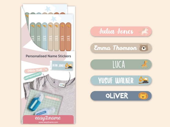 Mini Name Stickers - Theme 