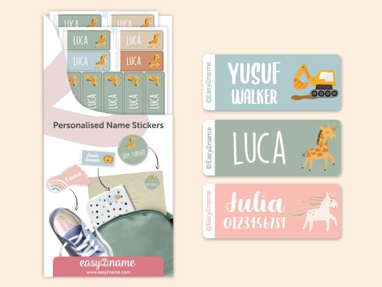 Small Name Stickers - Theme 