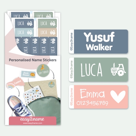 Small Name Stickers  – Multicolour