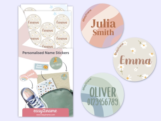 Round Name Stickers - Design