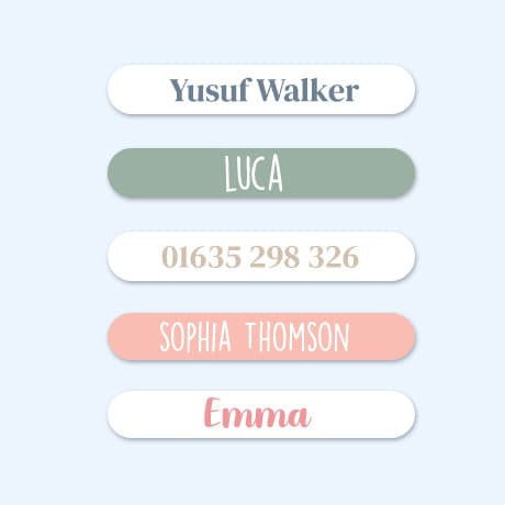 Mini Name Stickers  – One Colour 