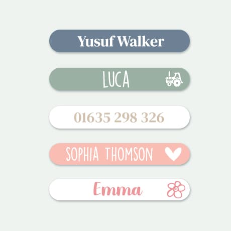 Mini Name Stickers  – Multicolour