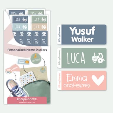 Small Name Stickers  – Multicolour