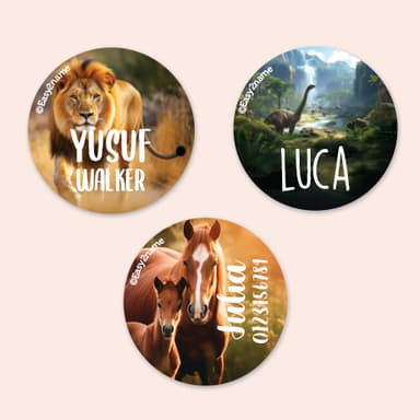 Round Name Stickers - Real World