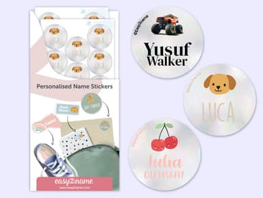 Reflective Name Stickers - Theme