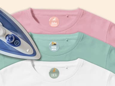 Round Iron-on Labels - Theme