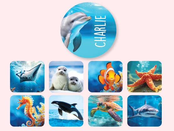 Round Name Stickers - Real World