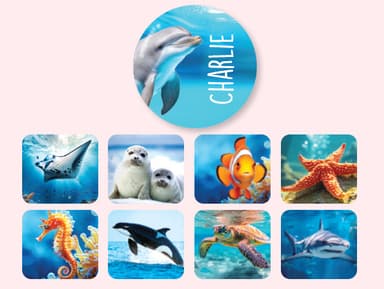 Round Name Stickers - Real World